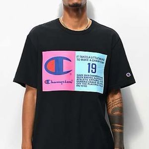 Champion Two Tone Jocktag Black T-Shirt